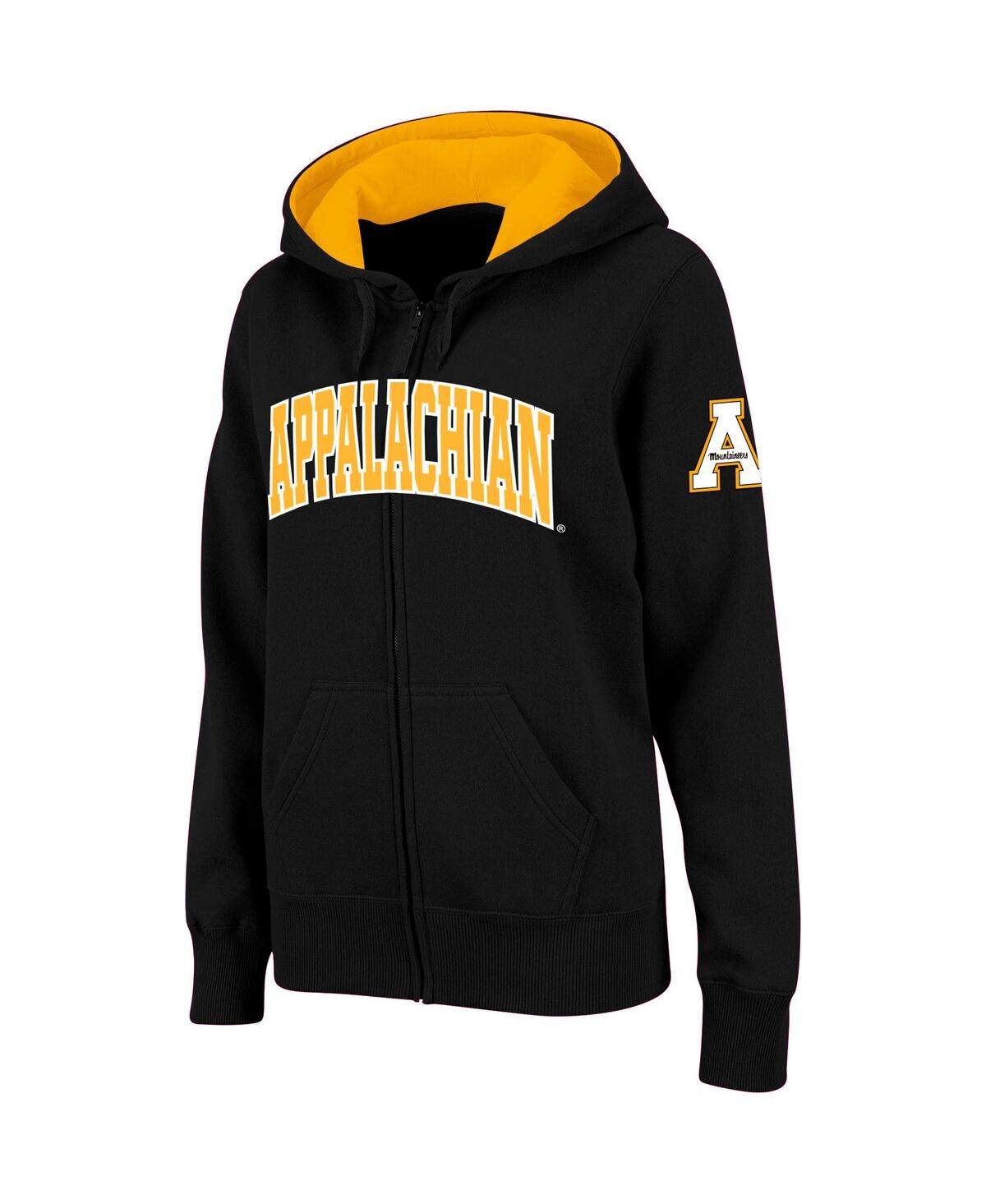 Women's Stadium AthleticAppalachian State Mountaineers Arched Name Full-Zip Hoodie - Black