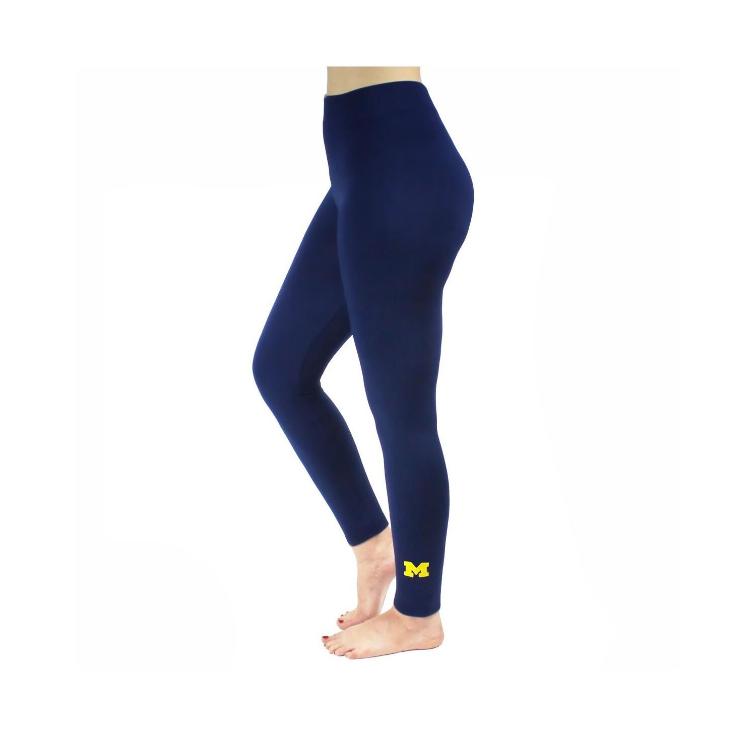 Women's Navy Michigan Wolverines Fleece Leggings