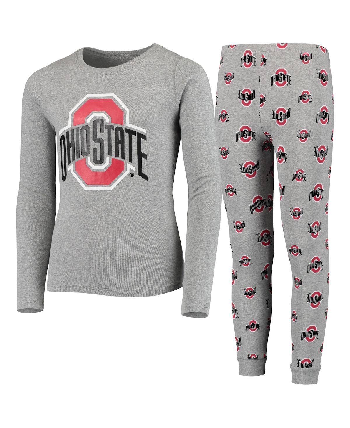 Big BoysOhio State Buckeyes Long Sleeve T-shirt and Pants Sleep Set - Heathered Gray