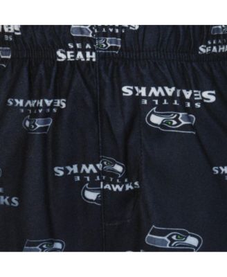 Seattle Seahawks Unisex Preschool Toddler Allover Logo Flannel Pajama Pants - Navy Blue