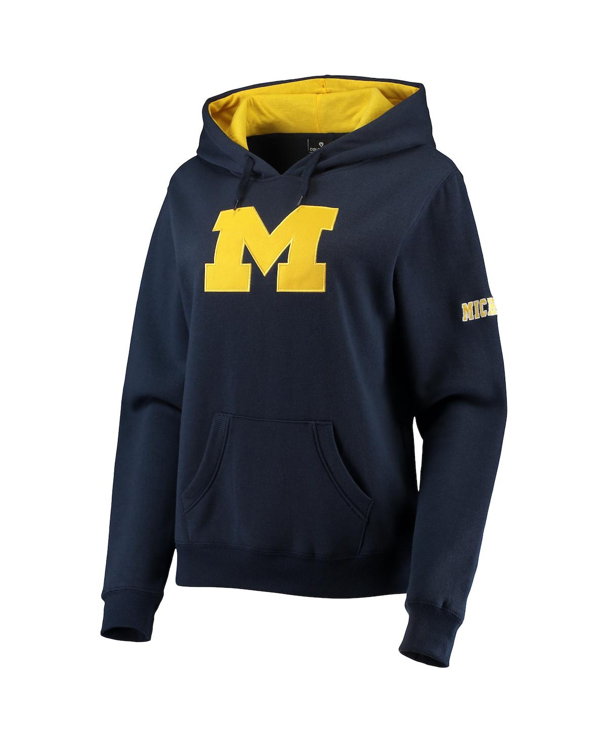 Colosseum Navy Michigan Wolverines Campanile Pullover Sweatshirt In Navy