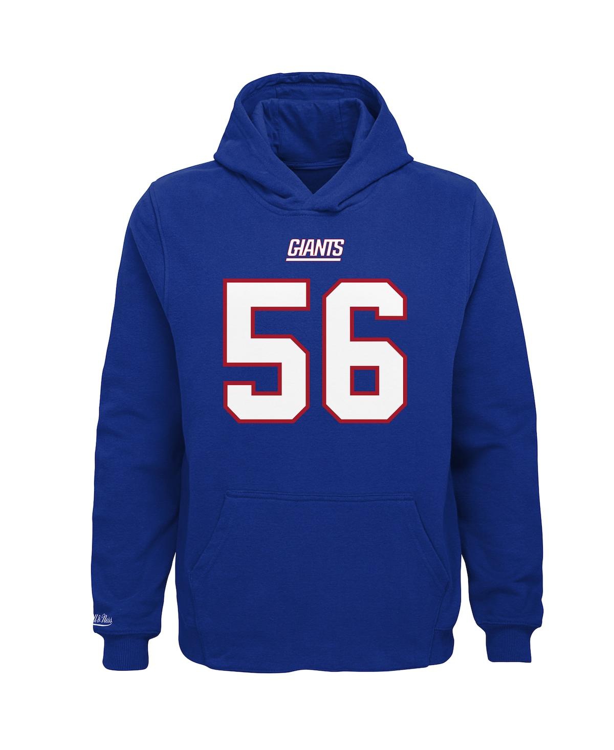 Big Boys Lawrence TaylorNew York Giants Retired Player Name and Number Fleece Pullover Hoodie - Royal