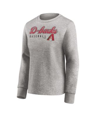 Women's Heathered Gray Arizona Diamondbacks Crew Pullover Sweater