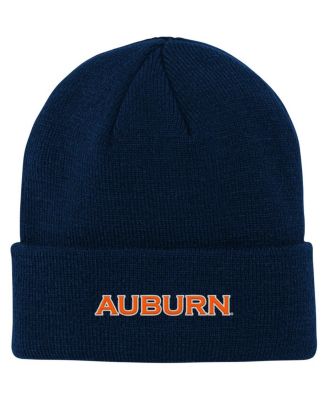 Big Boys Navy Auburn Tigers Jacquard Texture Cuffed Knit Hat