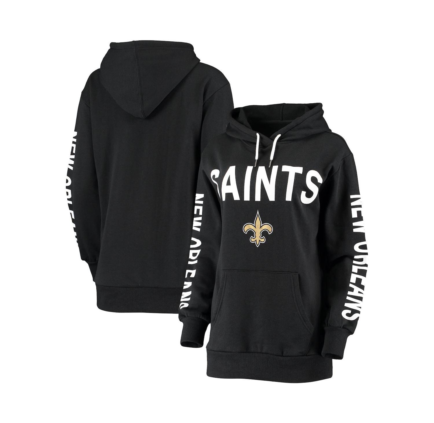 Women's Black New Orleans Saints Extra Point Pullover Hoodie