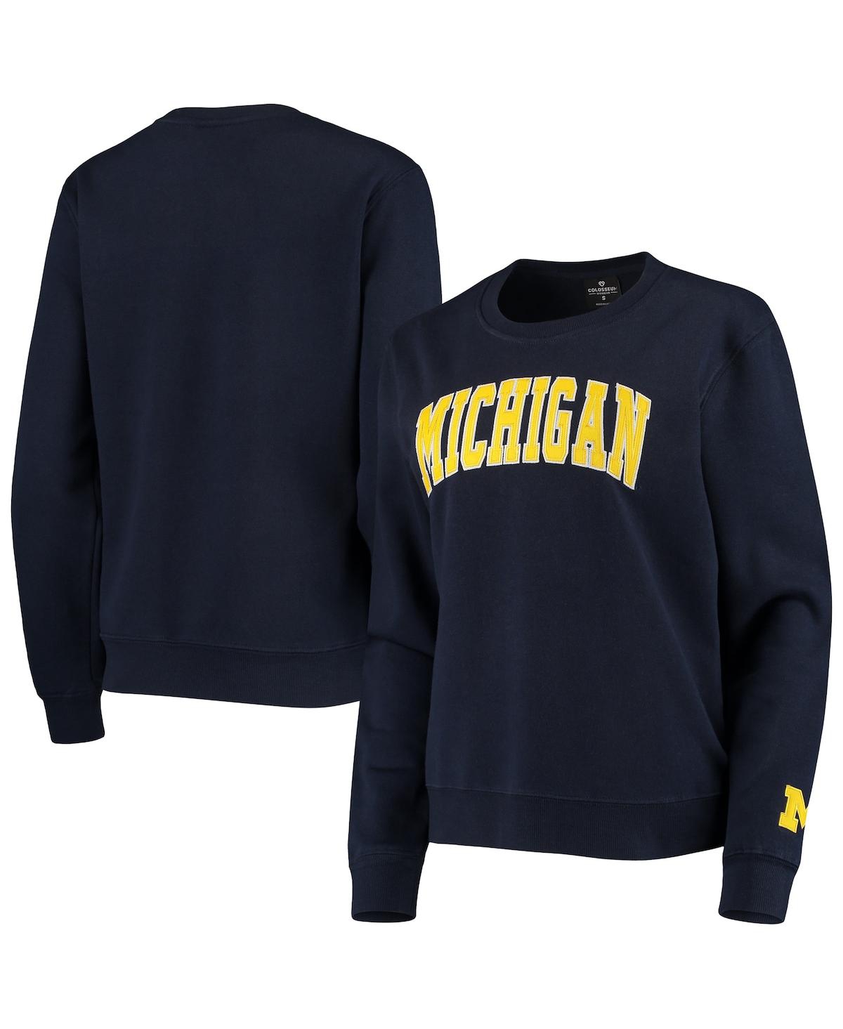 Women'sMichigan Wolverines Campanile Pullover Sweatshirt - Navy