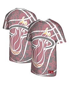 Men's Red Miami Heat Hardwood Classics Jumbotron T-shirt