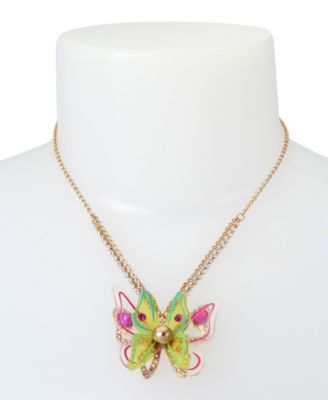 Betsey Johnson Butterfly Pendant Necklace - Macy's