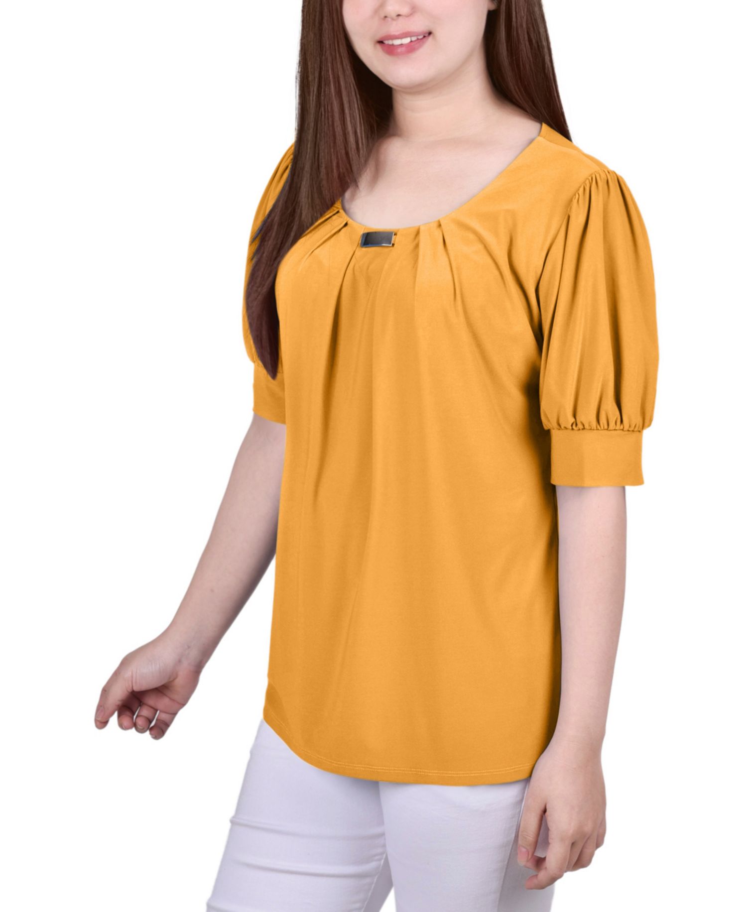 Petite Short Sleeve Balloon Sleeve Top