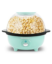3 Qt. Automatic, Stirring Hot Oil Popcorn Machine with Measuring Cap & Built-in Reversible Serving Bowl