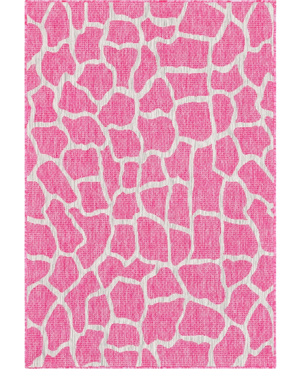 Bayshore Home Outdoor Pashio Safari Ii Giraffe 7' x 10' Area Rug - Pink