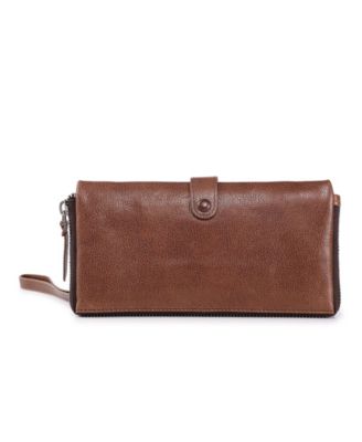 Women's Genuine Leather Snapper Clutch