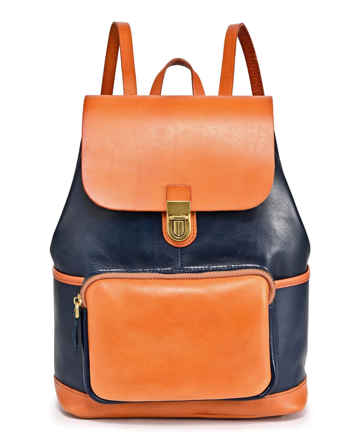 Women's Genuine Leather Out West Backpack - Navy