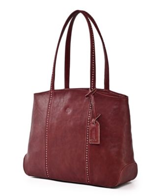 Women's Genuine Leather Dancing Bamboo Tote Bag