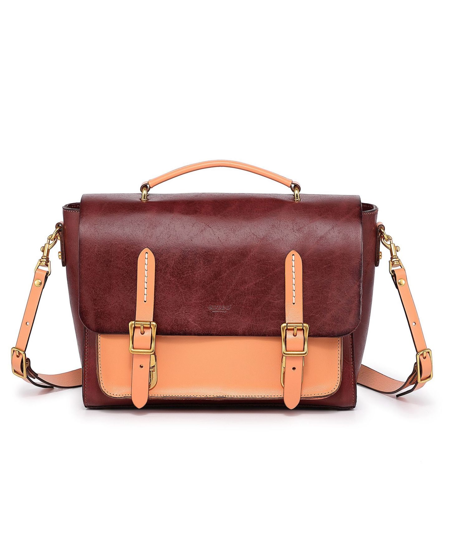 Женская сумка OLD TREND Genuine Leather Alder Brief, цвет: Коричневый / Бежевый — фото 2