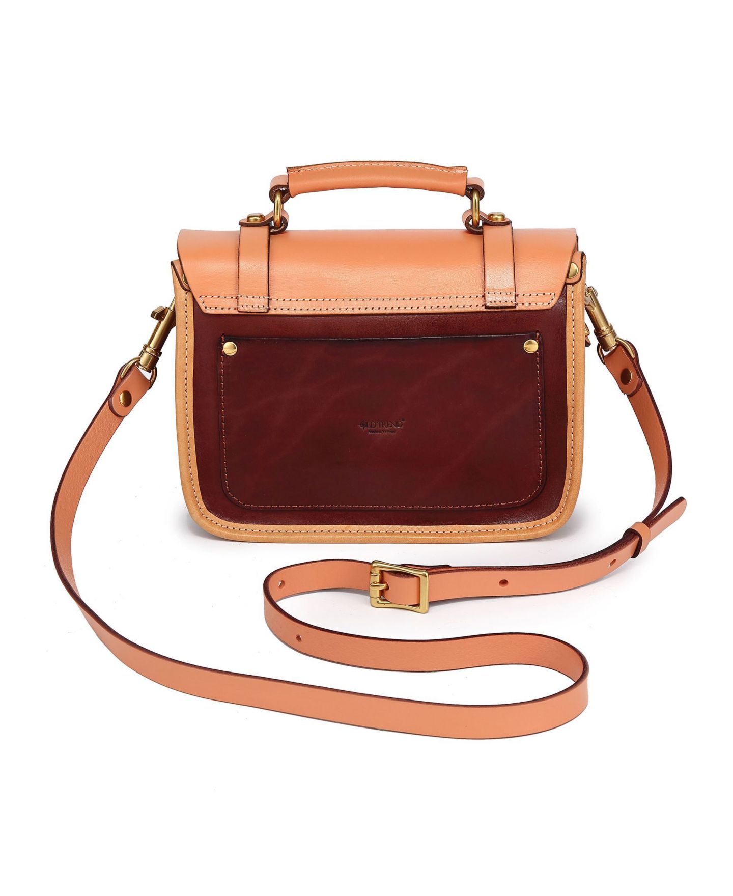 Женская сумка OLD TREND Genuine Leather Alder Mini Satchel, цвет: Коричневый / Бежевый — фото 5