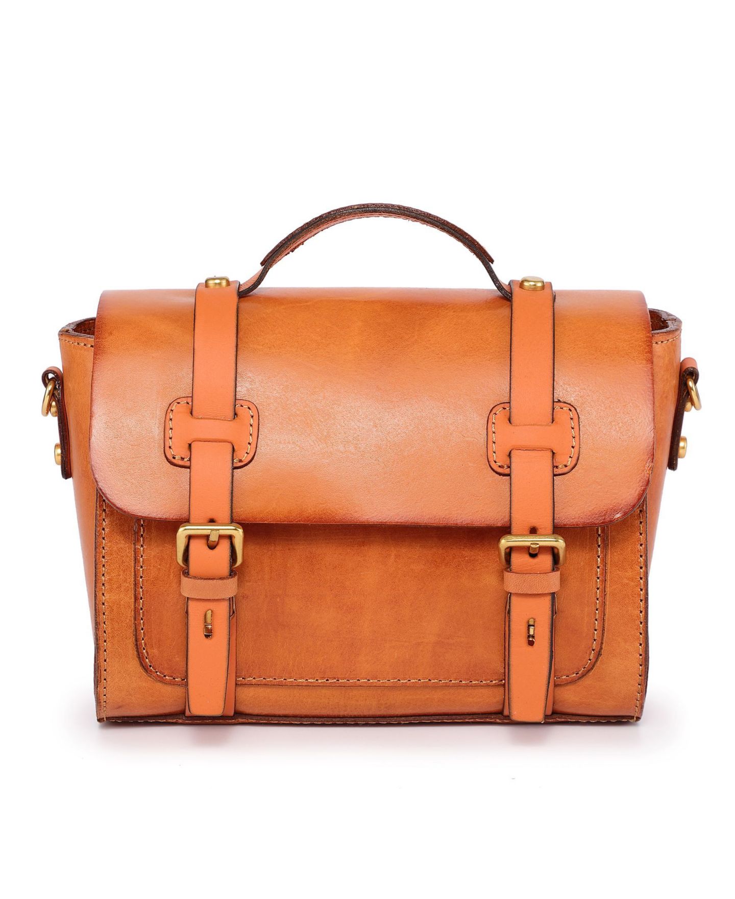 Женская сумка OLD TREND Ficus Mini Leather Satchel, цвет: Карамельный — фото 2