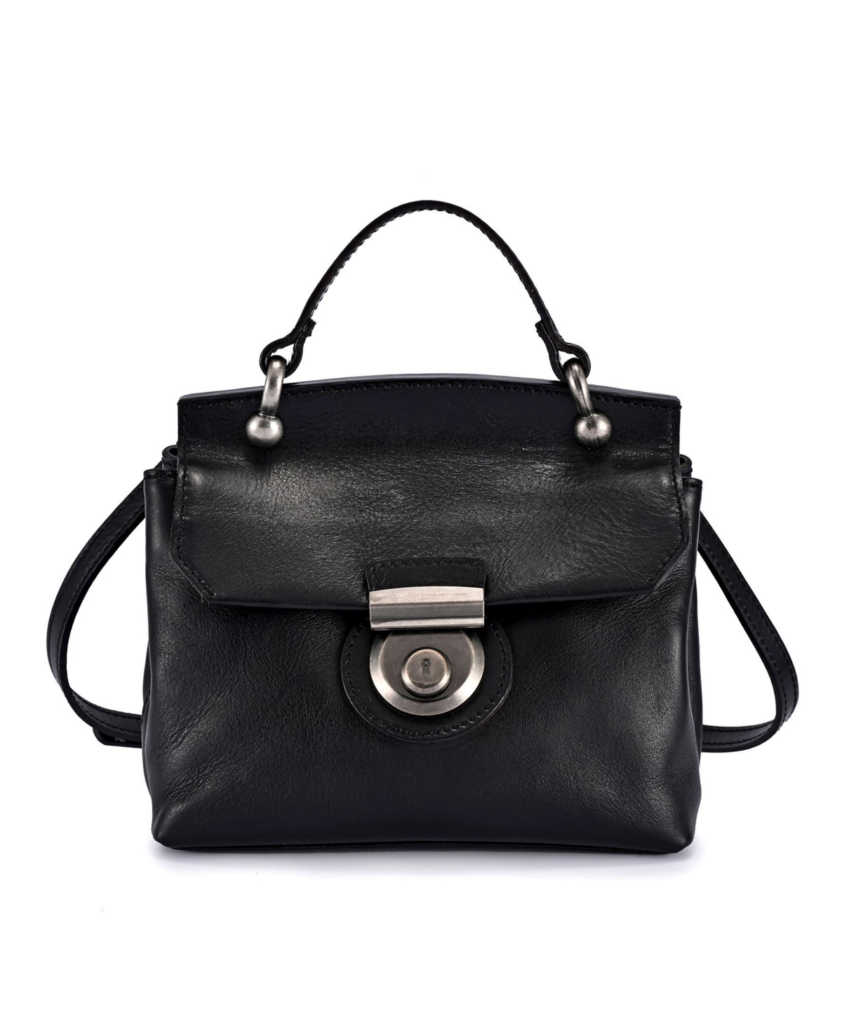 Women's Genuine Leather Cypress Crossbody Bag - Black