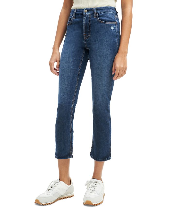 JEN7 Dyed-Hem Mid-Rise Straight-Leg Jeans & Reviews - Jeans - Women - Macy's