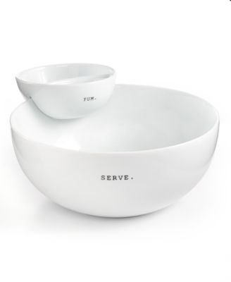 The Cellar - Whiteware Words Chip and Dip Set