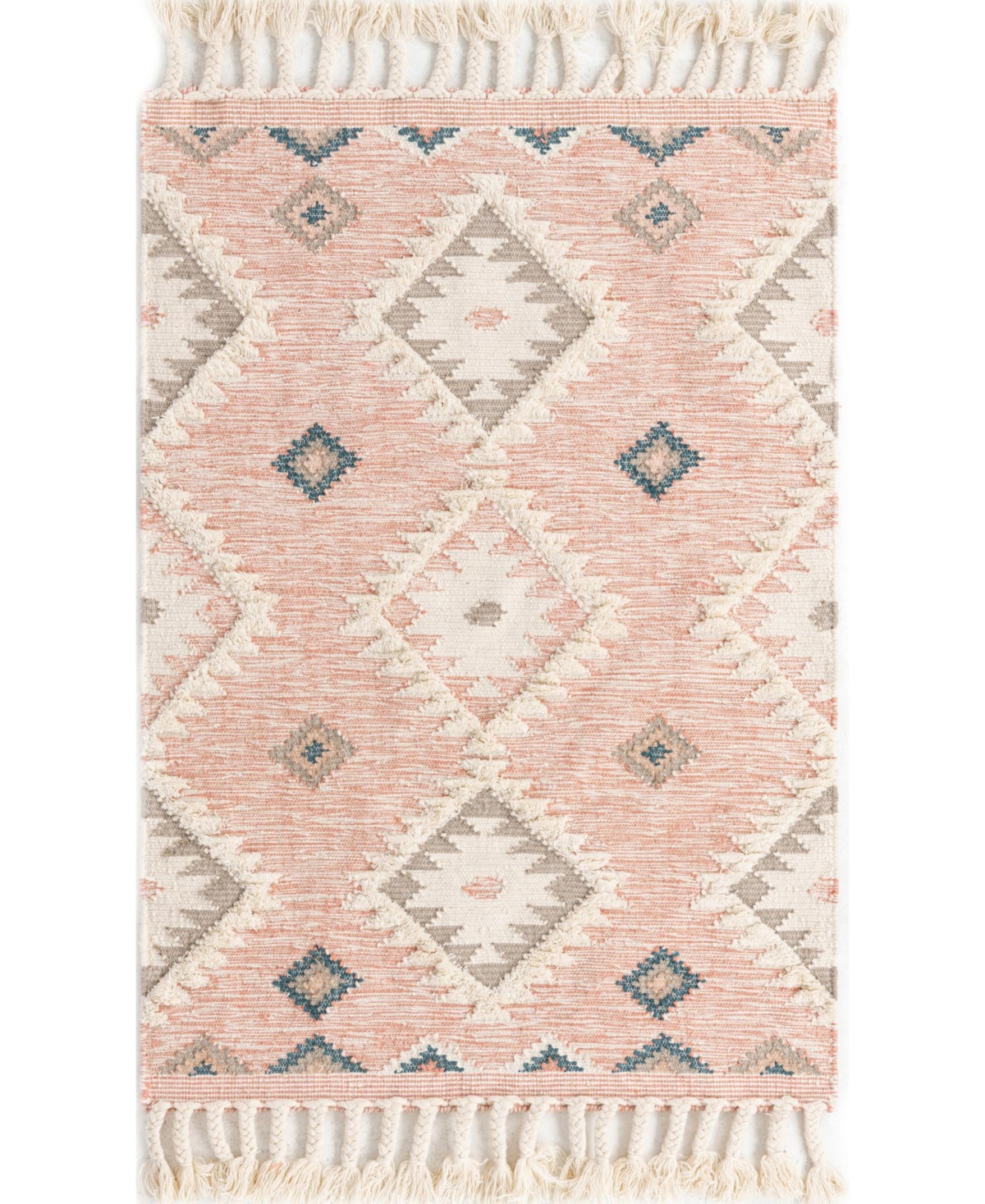 Bayshore Home Ridge Papago 4' x 6' Area Rug - Pink