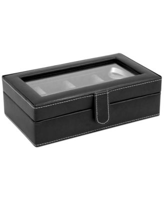 Leather 12-Piece Cufflinks Box 
