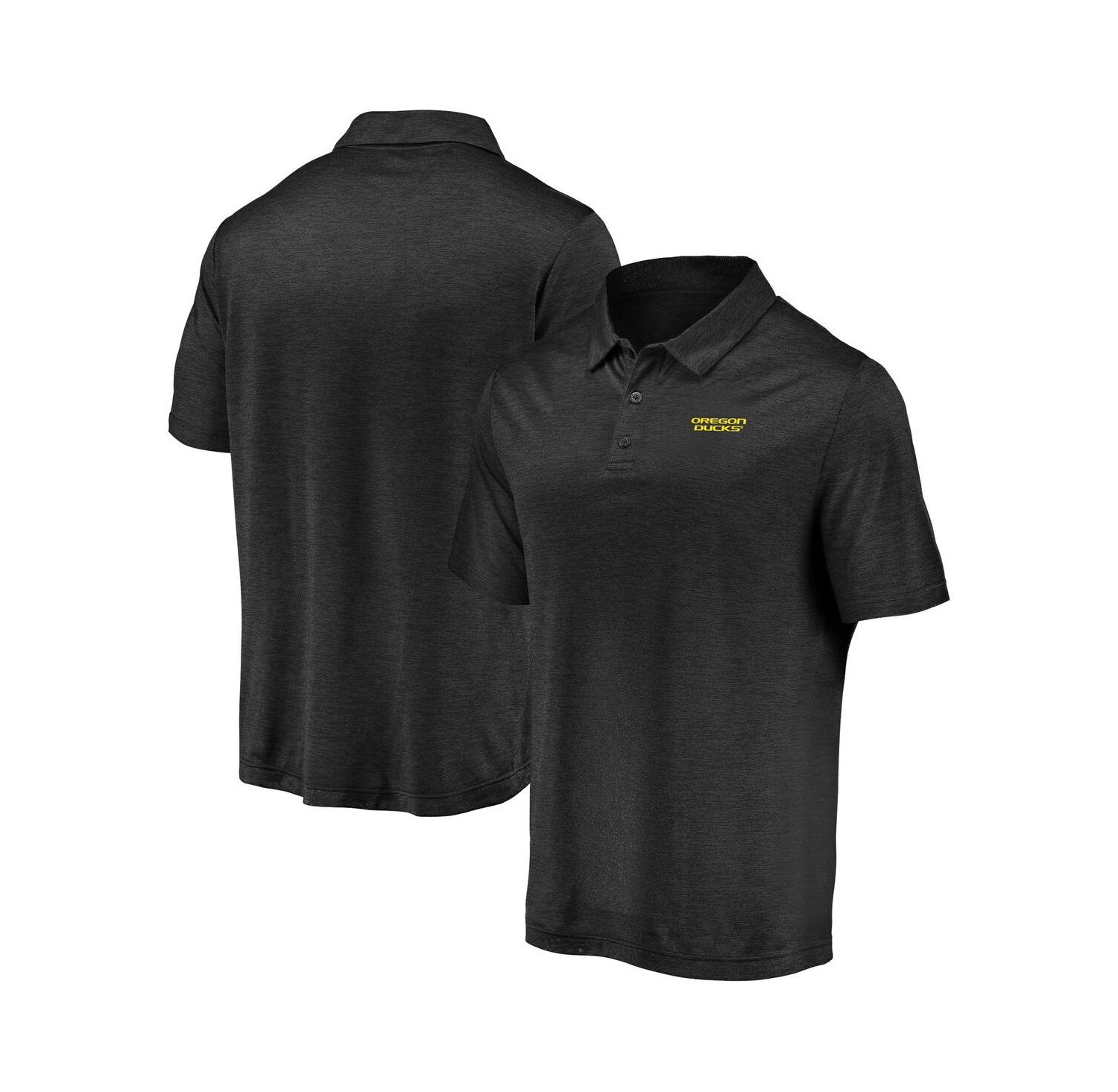 Men's Black Oregon Ducks Primary Logo Striated Polo Shirt