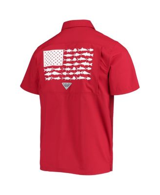 Men's PFG Crimson Oklahoma Sooners Slack Tide Camp Button-Up Shirt