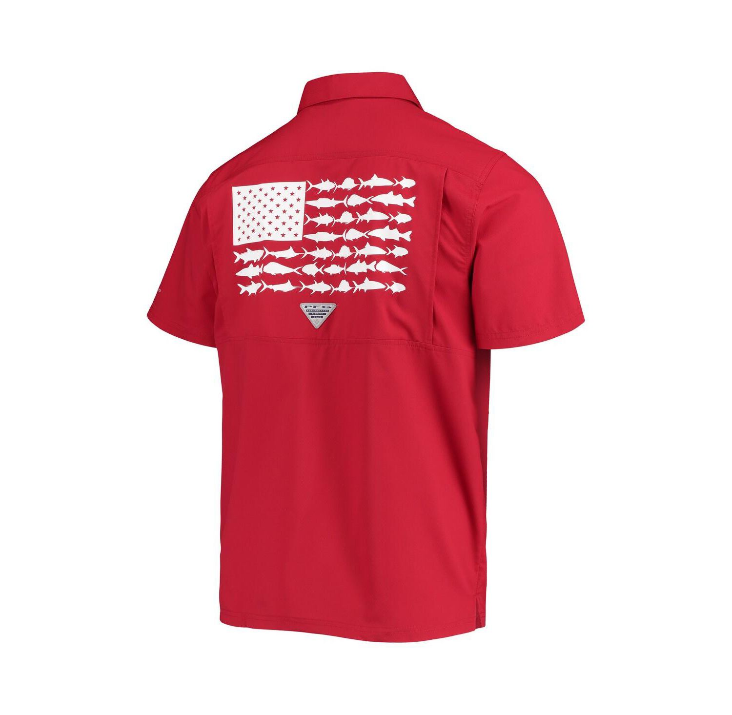 Men's PFG Crimson Oklahoma Sooners Slack Tide Camp Button-Up Shirt