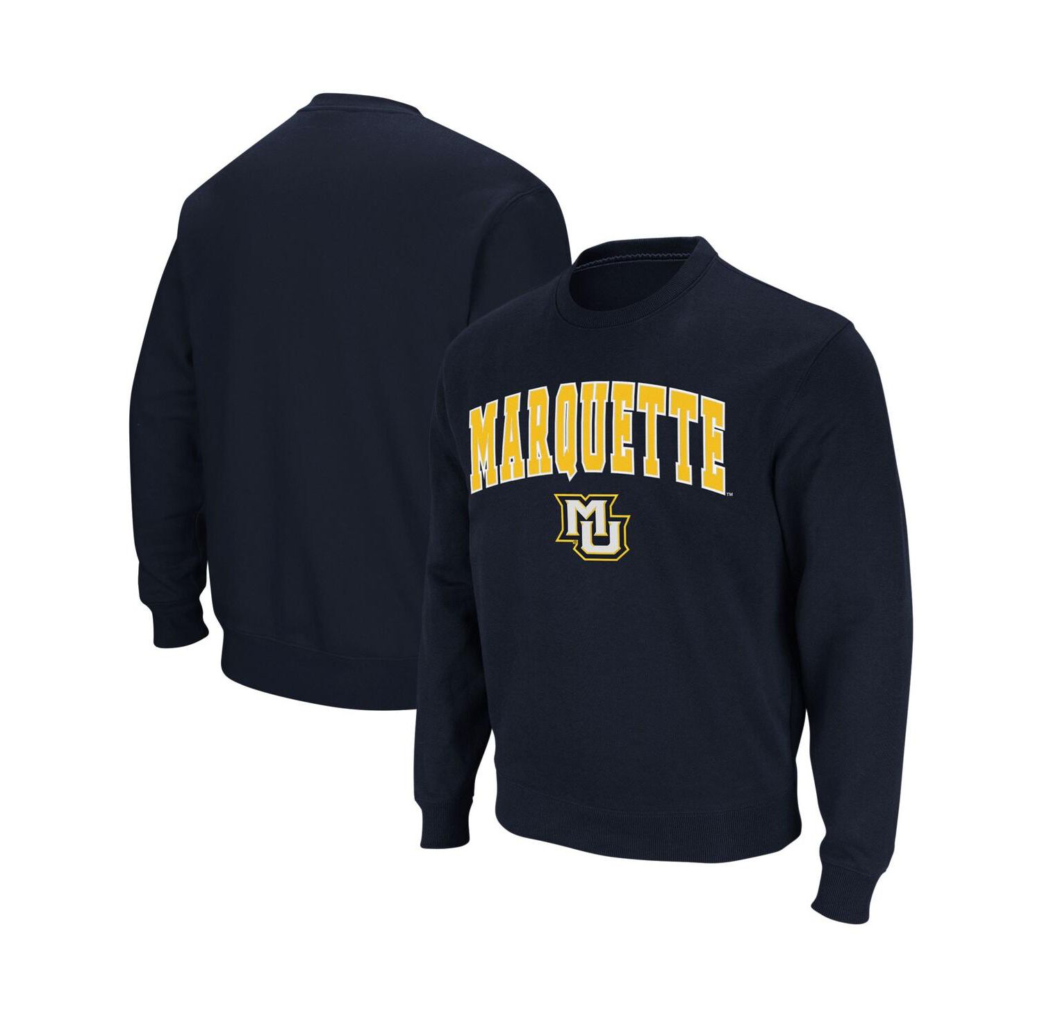 Men's Marquette Golden Eagles Arch and Logo Crew Neck Sweatshirt