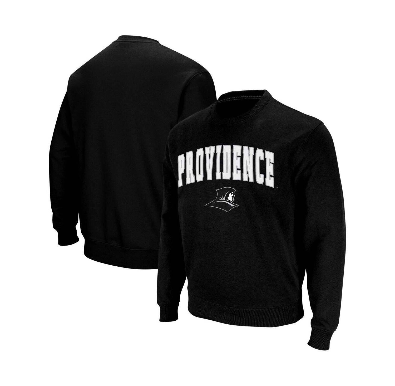 Men's Black Providence Friars Arch and Logo Crew Neck Sweatshirt