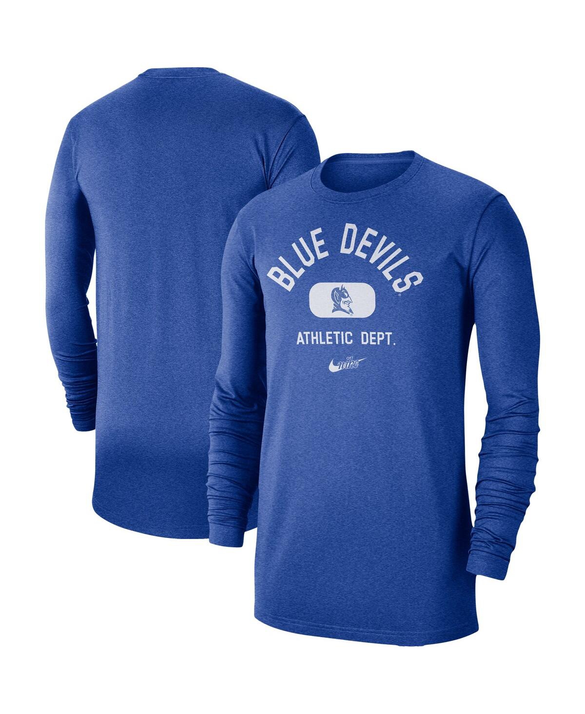 Men's Nike Royal Duke Blue Devils Textured Long Sleeve T-shirt