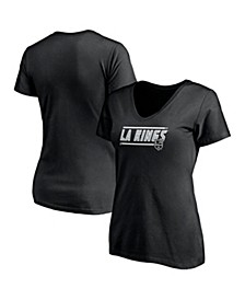 Women's Black Los Angeles Kings Plus Size Mascot In Bounds V-Neck T-shirt