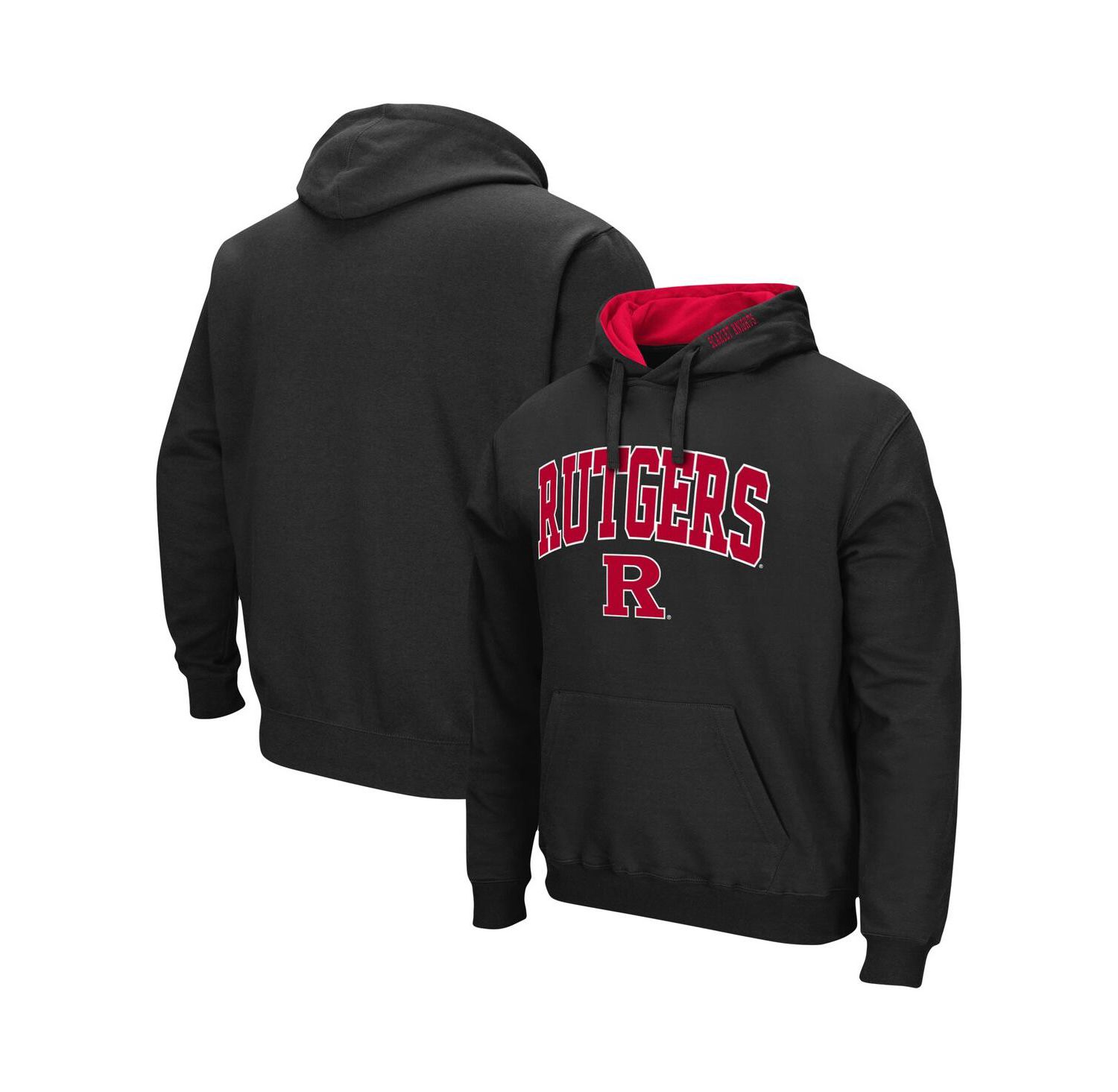 Men's Black Rutgers Scarlet Knights Arch and Logo 3.0 Pullover Hoodie