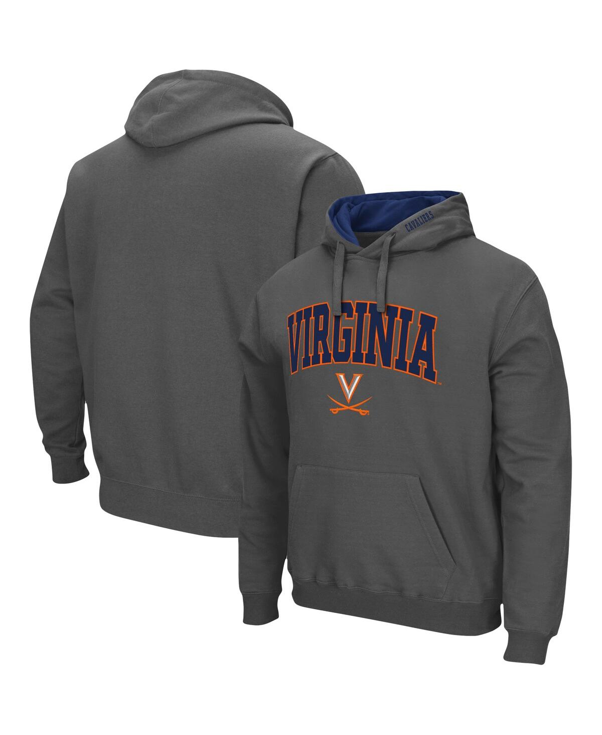 Colosseum Charcoal Virginia Cavaliers Arch & Logo 3.0 Pullover Hoodie In Charcoal