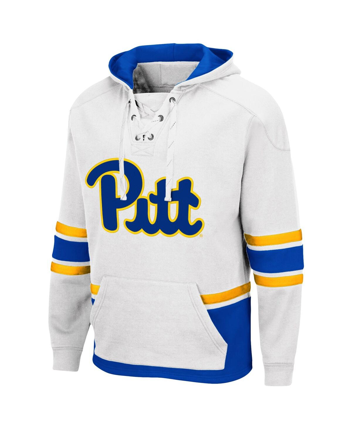 Shop Colosseum Men's  White Pitt Panthers Lace Up 3.0 Pullover Hoodie