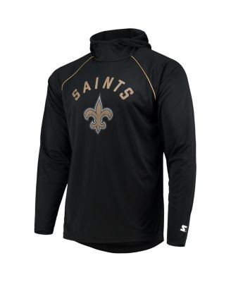 Men's Black New Orleans Saints Raglan Long Sleeve Hoodie T-shirt