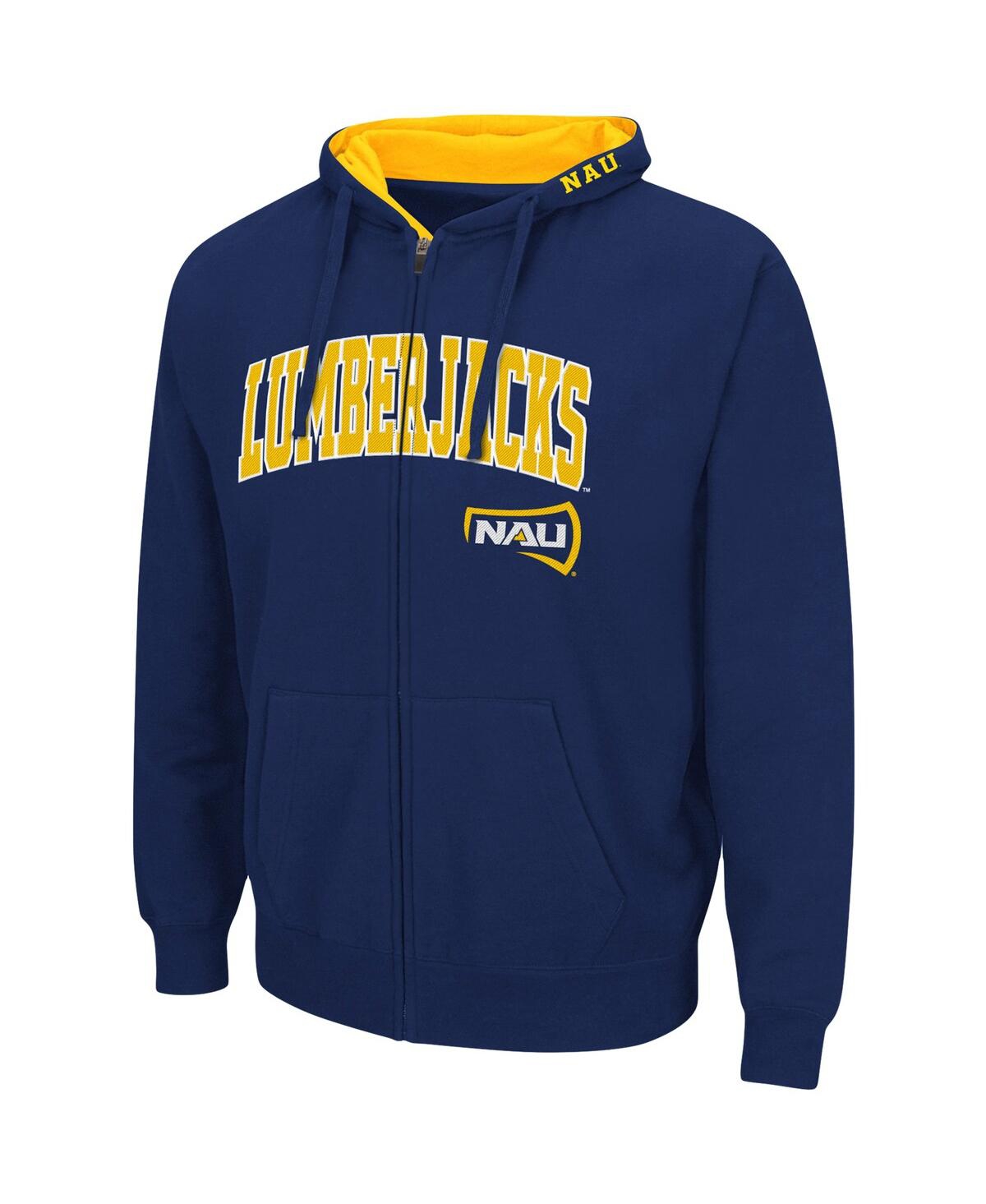 Shop Colosseum Men's  Navy Northern Arizona Lumberjacks Arch And Logo 3.0 Full-zip Hoodie