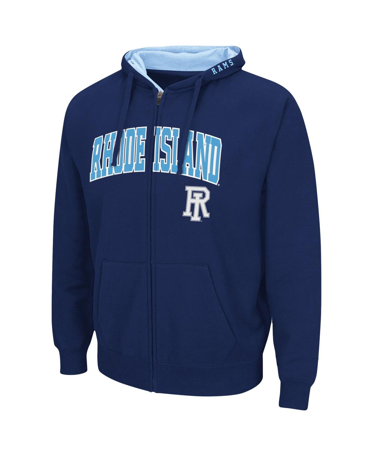 Colosseum Men's  Navy Rhode Island Rams Arch And Logo 3.0 Full-zip Hoodie In Navy