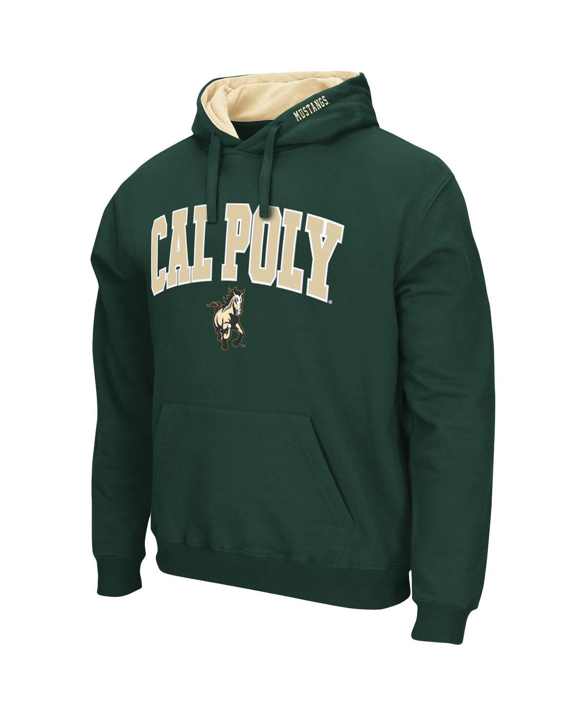 Shop Colosseum Men's  Green Cal Poly Mustangs Arch And Logo Pullover Hoodie