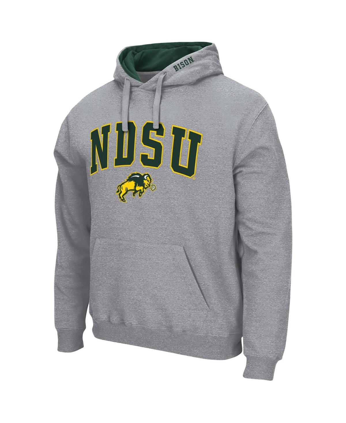 Shop Colosseum Men's  Heathered Gray Ndsu Bison Arch And Logo Pullover Hoodie
