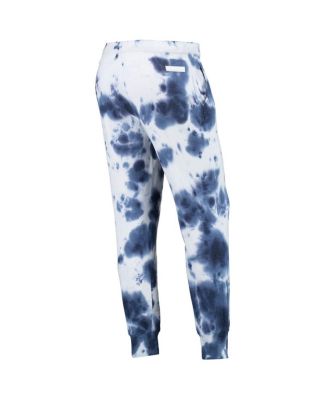 Women's White, Navy New England Patriots Melody Tie-Dye Jogger Pants