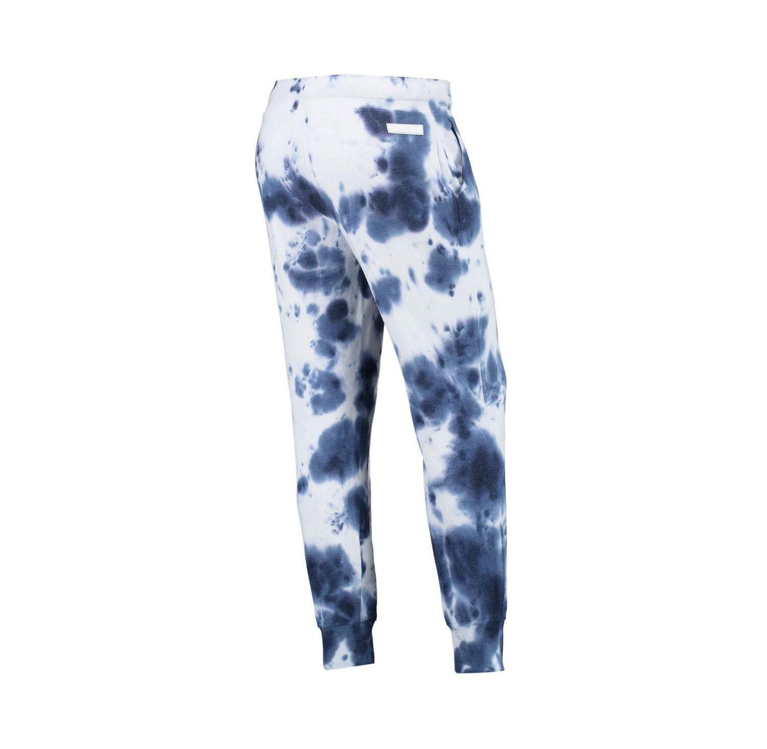 Women's White, Navy New England Patriots Melody Tie-Dye Jogger Pants