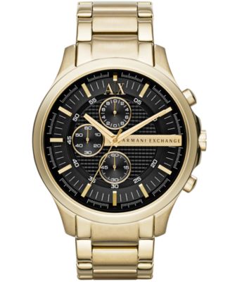 A|X Armani Exchange Men's Gold-Tone Stainless Steel Bracelet Watch 46mm ...