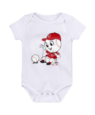 Infant Boys and Girls Red, White and Gray Cincinnati Reds Born To Win 3-Pack Bodysuit Set