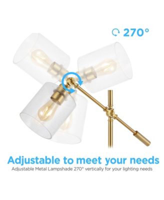 Kathryn Classic Glass Adjustable Head Modern LED Floor Lamp