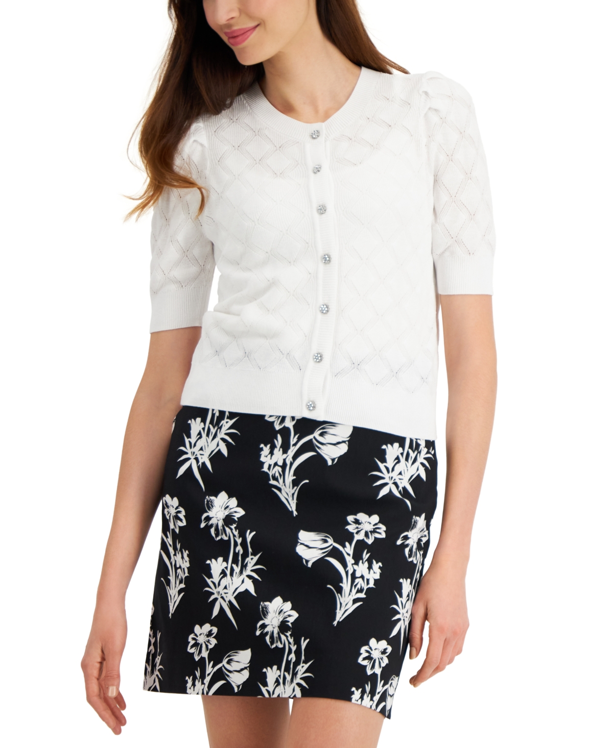 Charter Club Short sleeve Cardigan Created For Macy s In Bright White ModeSens