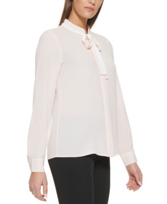 tommy hilfiger tie neck blouse