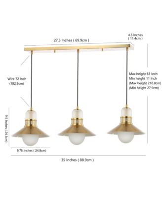Colin 3-Light Adjustable Retro Hurricane Triple Linear LED Pendant
