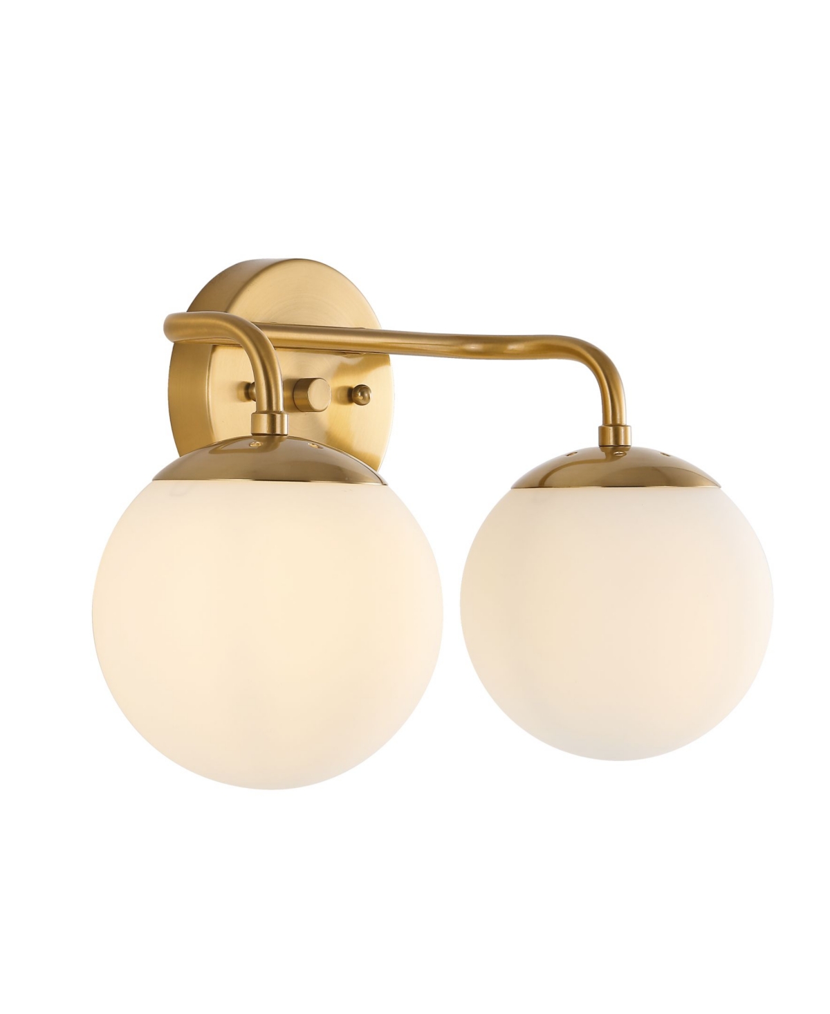 Louis Parisian Globe 2-Light Metal/Frosted Glass Modern Contemporary Led Vanity - Gold-tone